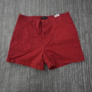 Banana Republic Shorts Women Red Authentic Chino Solid Cotton 14 Measured 34.5x4